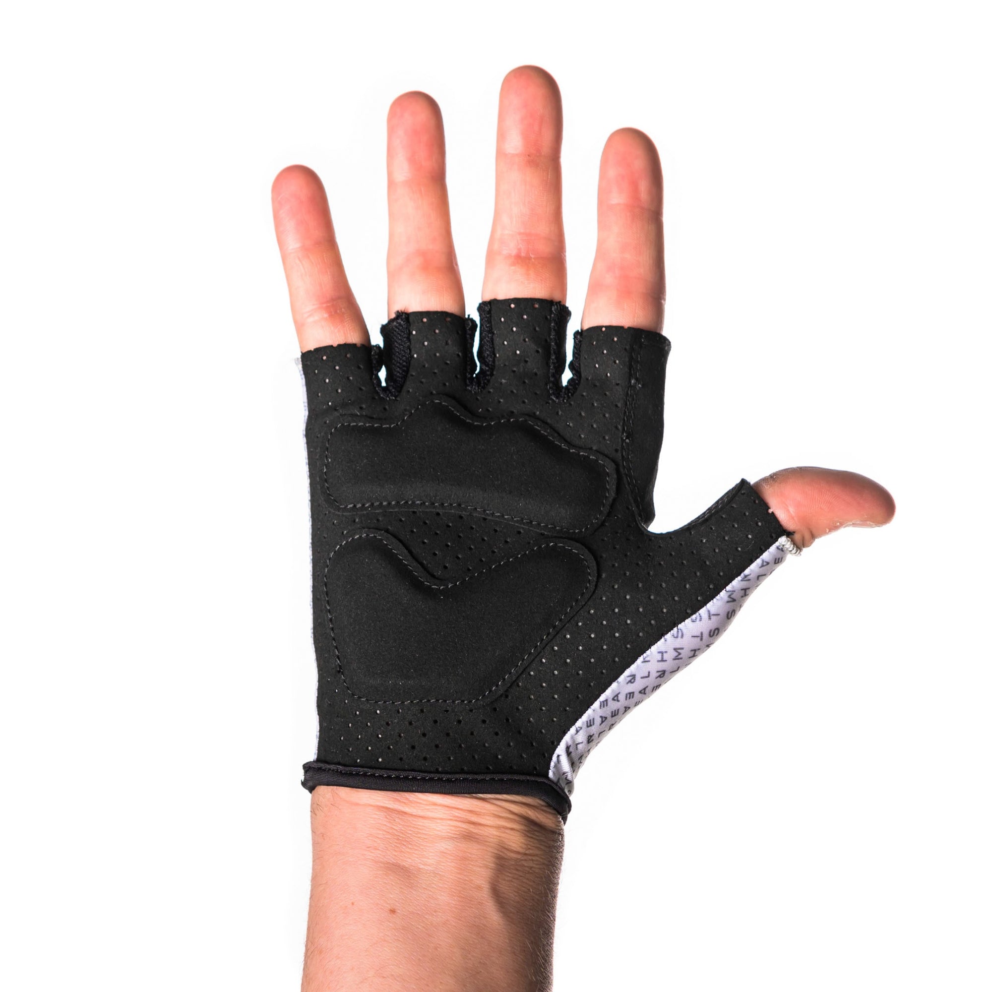 bicycle gloves fingerless Almsthre Padded Short Finger Glove Sterling Silver S