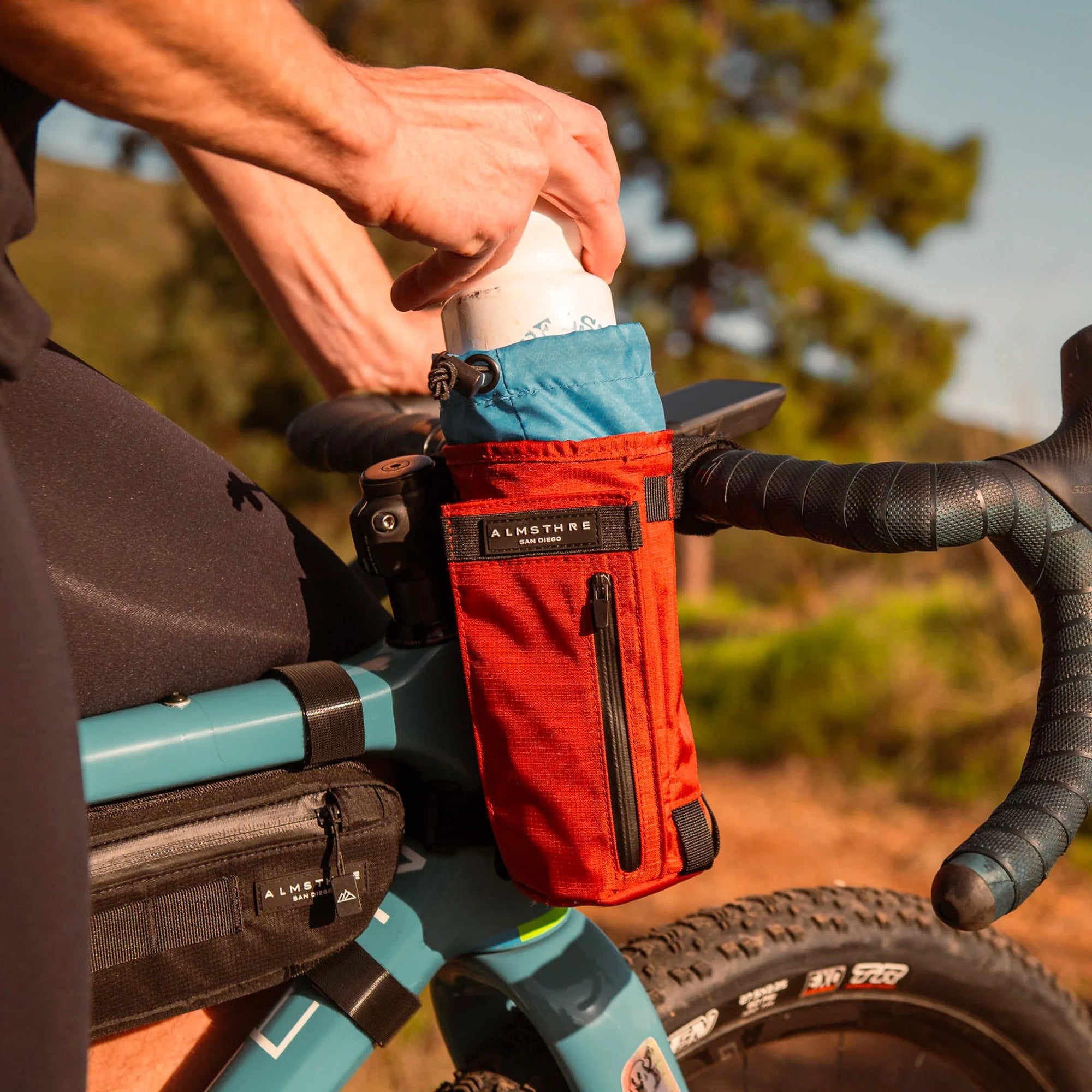 red cycling stem bag 
