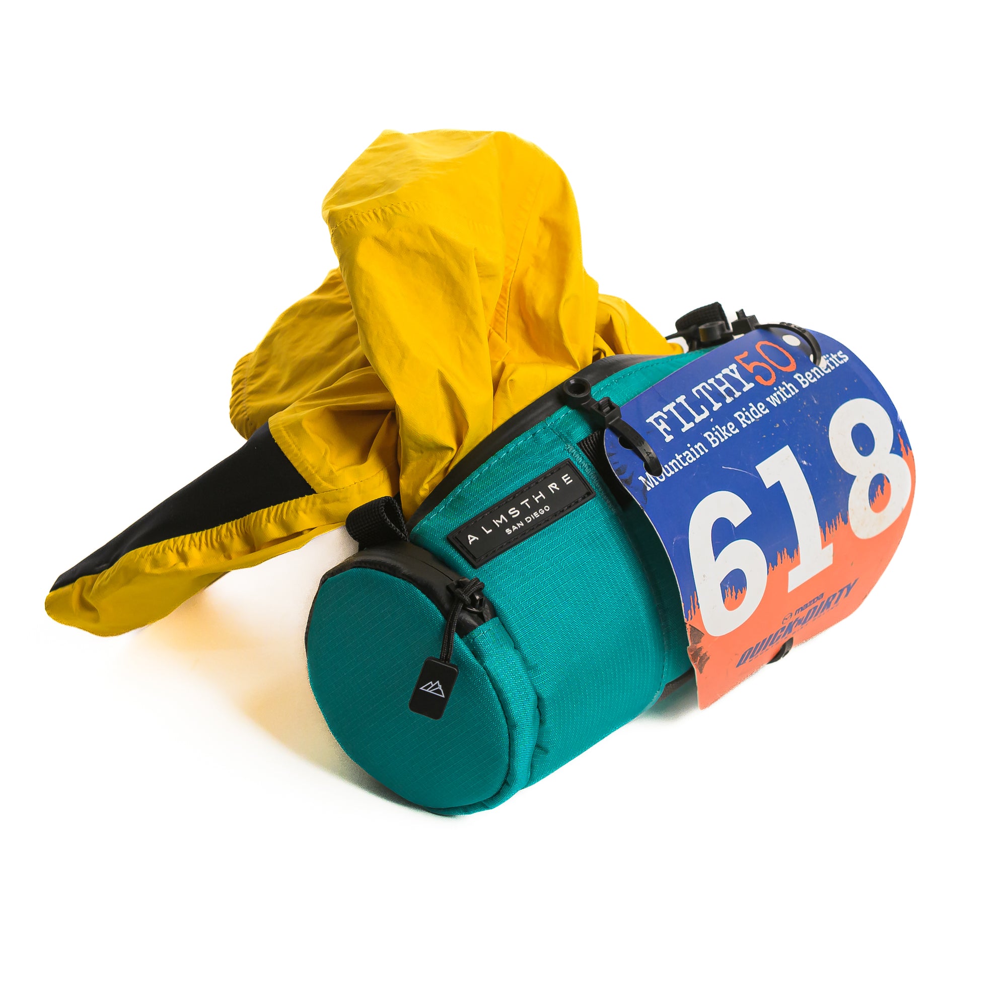 turquoise ALMSTHRE cycling handlebar bag 