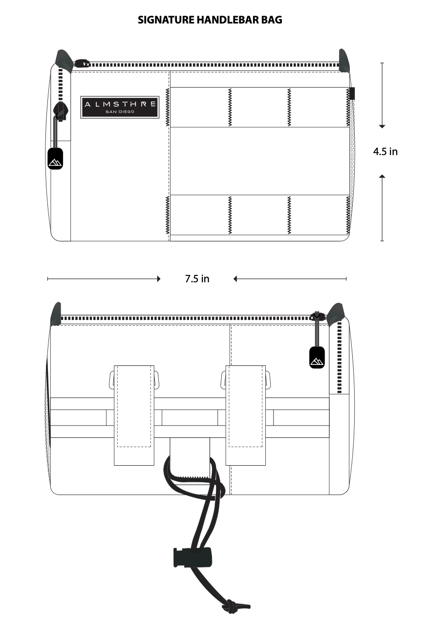 Signature Bar Bag size chart